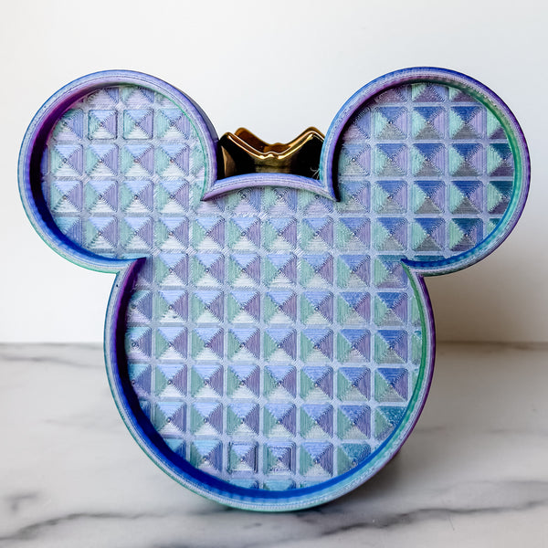 Mouse Craft Tray - Pyramid Base with Grips - Purple Chrome