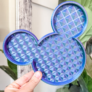 Mouse Craft Tray - Pyramid Base with Grips - Purple Chrome