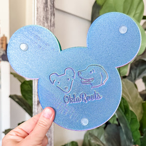 Mouse Craft Tray - Pyramid Base with Grips - Purple Chrome