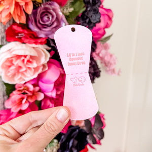 Open Center ROUNDED Fancy Straps - Size 1.5" Webbing To 1" Hook - LIMITED COLOR - Iridescent Pink - Set of 3 - Acrylic Template