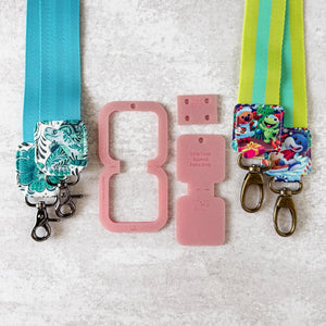 Open Center SQUARED Fancy Straps - Size 1.5" Webbing To 1" Hook - LIMITED COLOR - Iridescent Pink - Set of 3 - Acrylic Template
