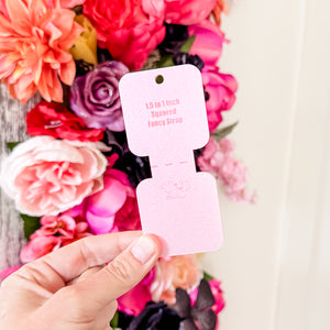 Open Center SQUARED Fancy Straps - Size 1.5" Webbing To 1" Hook - LIMITED COLOR - Iridescent Pink - Set of 3 - Acrylic Template