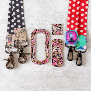 Open Center ROUNDED Fancy Straps - Size 1" - LIMITED COLOR - Black Pink Gold - Set of 3 - Acrylic Template