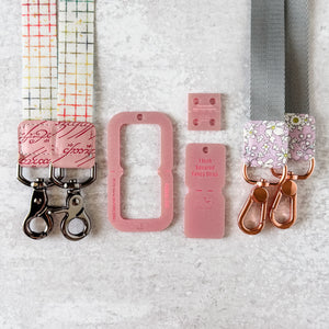 Open Center SQUARED Fancy Straps - Size 1" - LIMITED COLOR - Iridescent Pink - Set of 3 - Acrylic Template