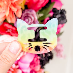 Removable Cat Head Strapzeez™ - Rainbow Leopard