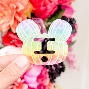 Removable Pumpkin Head Strapzeez™ - Rainbow Leopard