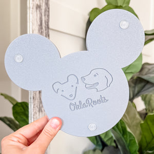 Mouse Craft Tray - Pyramid Base with Grips - Soft Grey