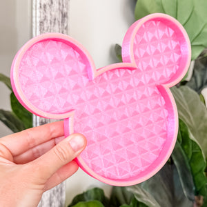 Mouse Craft Tray - Pyramid Base with Grips - Hot Pink GLOW Top