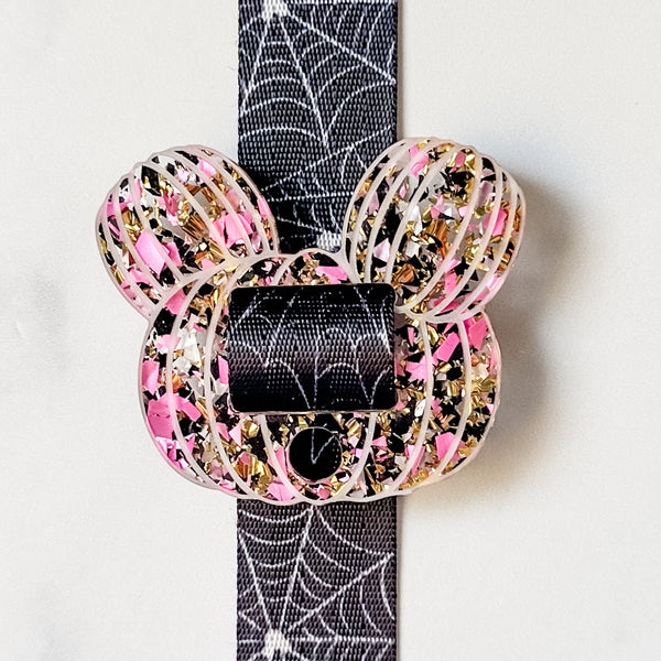 Removable Pumpkin Head Strapzeez™ - Gold Pink Black Foil