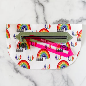 Hard Corners Zipper Accent Template - Magenta - 3 Sizes Available