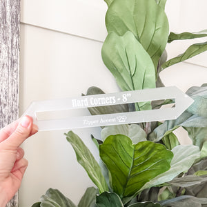 Hard Corners Zipper Accent Template - Frost - 3 Sizes Available