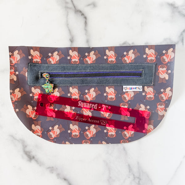 Square Zipper Accent Template - Magenta - 3 Sizes Available