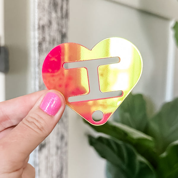 Removable Heart Strapzeez™ - Sunset Holographic