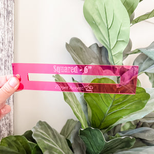 Square Zipper Accent Template - Magenta - 3 Sizes Available