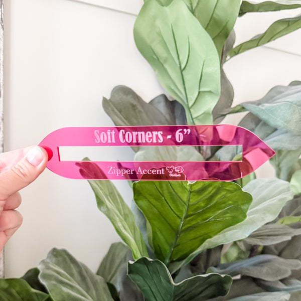 Soft Corners Zipper Accent Template - Magenta - 3 Sizes Available