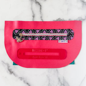 Rounded Zipper Accent Template - Magenta - 3 Sizes Available