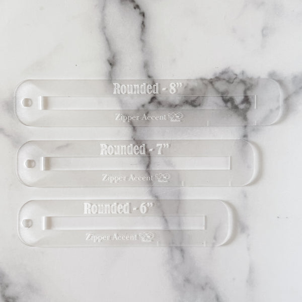 Rounded Zipper Accent Template - Frost - 3 Sizes Available