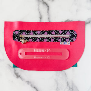 Rounded Zipper Accent Template - Frost - 3 Sizes Available