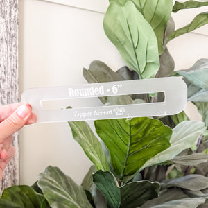 Rounded Zipper Accent Template - Frost - 3 Sizes Available