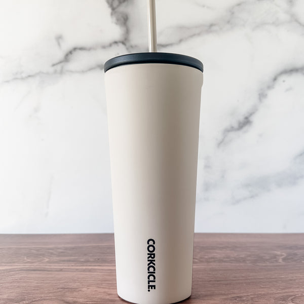 2024 OklaCruise - Latte - Corkcicle 24oz Cold Cup With Metal Straw