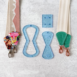 Open Center ROUNDED Fancy Straps - Size 1.5" Webbing To 1/2" Hook - Ocean - Set of 3 - Acrylic Template