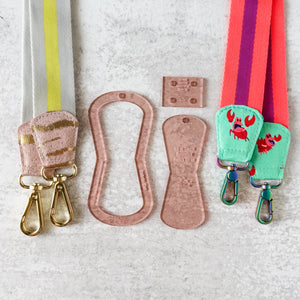 Open Center ROUNDED Fancy Straps - Size 1.5" Webbing To 1" Hook - Rose Gold - Set of 3 - Acrylic Template