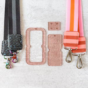 Open Center SQUARED Fancy Straps - Size 1.5" - Rose Gold - Set of 3 - Acrylic Template