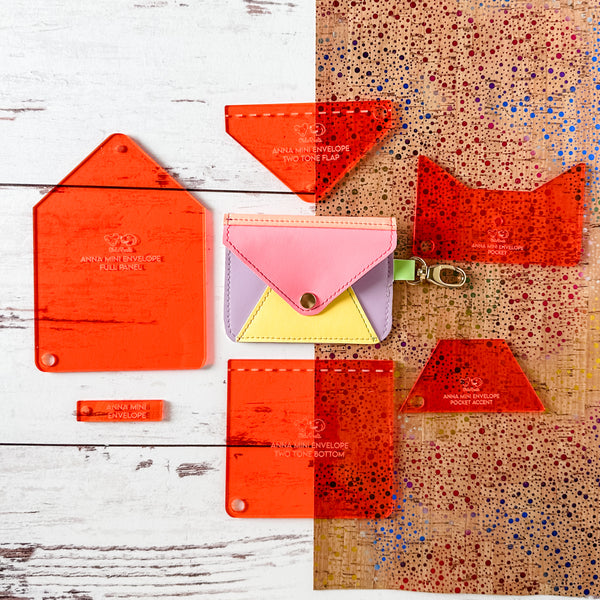 Anna Mini Envelope Set of 6 - Tangerine -  Acrylic Template