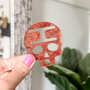 Removable Skull Strapzeez™ - Crinkled Pumpkin Foil