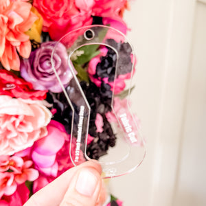 Open Center ROUNDED Fancy Straps - Size 1" Webbing To 1/2" Hook - Clear - Set of 3 - Acrylic Template