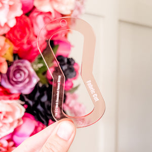 Open Center ROUNDED Fancy Straps - Size 1" Webbing To 1/2" Hook - Rose Gold - Set of 3 - Acrylic Template