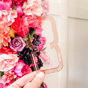 Open Center SQUARED Fancy Straps - Size 1.5" Webbing To 1" Hook - Rose Gold - Set of 3 - Acrylic Template