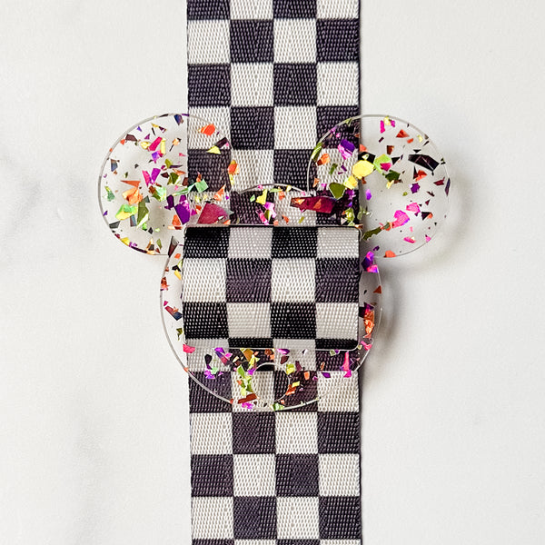 Removable Mouse Head Strapzeez™ - Mardi Gras Foil