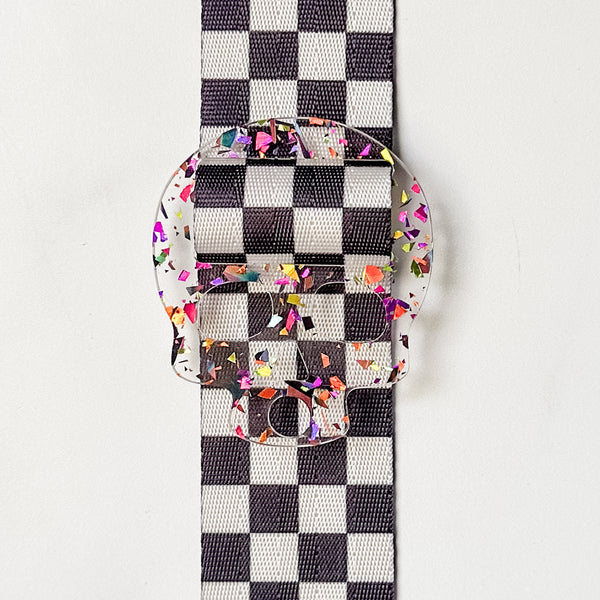 Removable Skull Strapzeez™ - Mardi Gras Foil