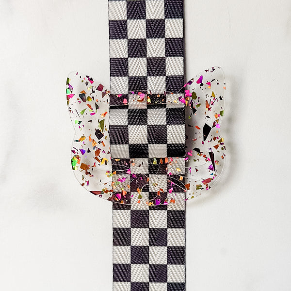 Removable Cat Head Strapzeez™ - Mardi Gras Foil