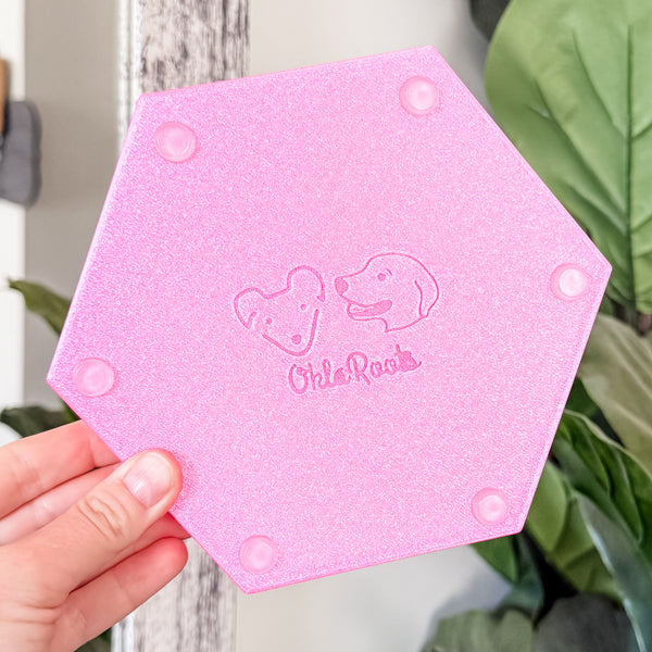 Hexagon Craft Tray - Honeycomb Base with Grips - Hot Pink