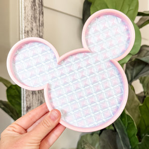 Mouse Craft Tray - Pyramid Base with Grips - Dewey Pastel Rainbow - Bubblegum