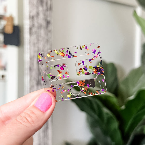 Removable Rectangle Strapzeez™ - Mardi Gras Foil