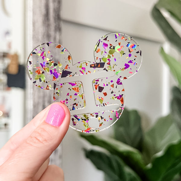 Removable Mouse Head Strapzeez™ - Mardi Gras Foil