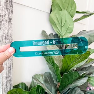 Rounded Zipper Accent Template - Teal - 3 Sizes Available
