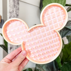 Mouse Craft Tray - Pyramid Base with Grips - Dewey Pastel Rainbow - Peach