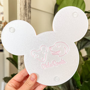 Mouse Craft Tray - Pyramid Base with Grips - Dewey Pastel Rainbow - Peach