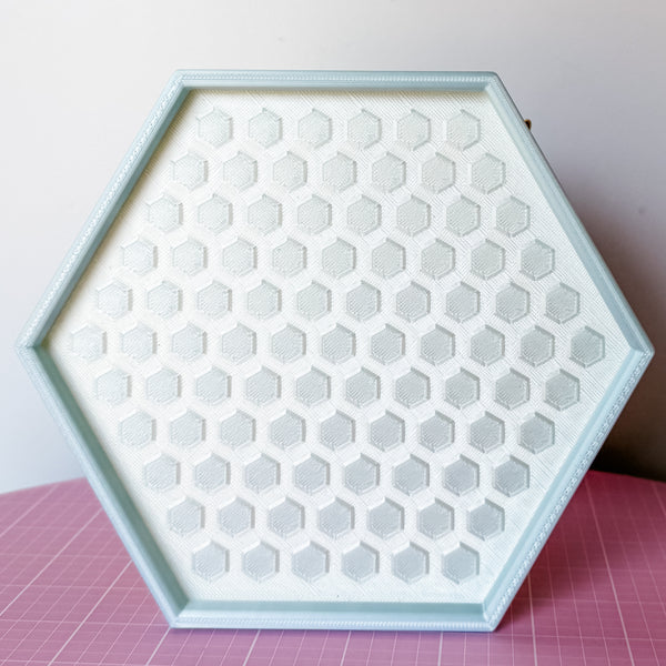 Hexagon Craft Tray - Honeycomb Base with Grips - Dewey Pastel Rainbow - Mint