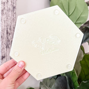 Hexagon Craft Tray - Honeycomb Base with Grips - Dewey Pastel Rainbow - Mint