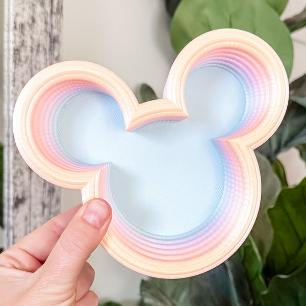 Tiered Large Mouse Shaped Craft Bowl - Dewey Pastel Rainbow - Peach