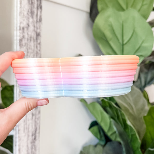 Tiered Large Mouse Shaped Craft Bowl - Dewey Pastel Rainbow - Peach