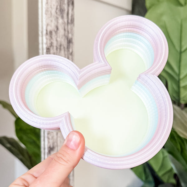 Tiered Large Mouse Shaped Craft Bowl - Dewey Pastel Rainbow - Lavender