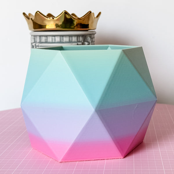 Large Jewel Craft Bowl - Matte Rainbow Blue