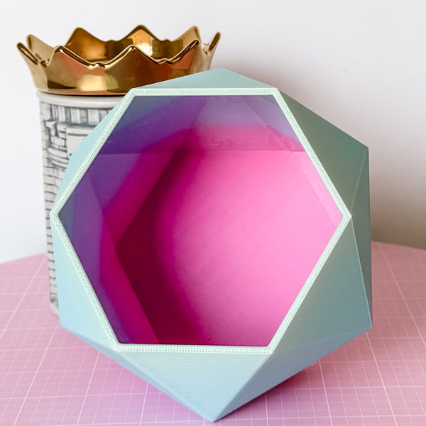 Large Jewel Craft Bowl - Matte Rainbow Blue