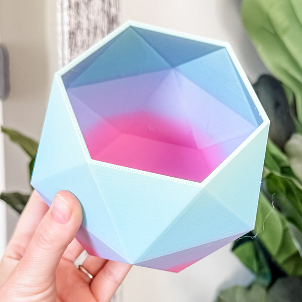 Large Jewel Craft Bowl - Matte Rainbow Blue